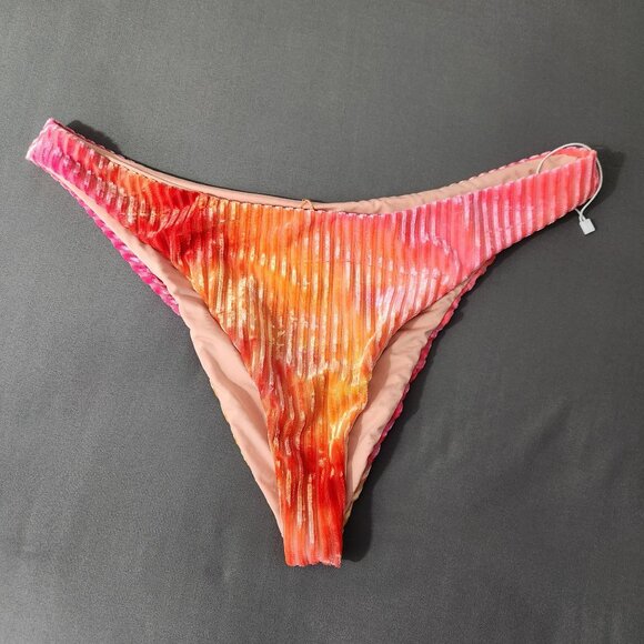 Anthropologie Dippin Daisys Bikini Bottom Women's XL Rainbow Ribbed Swim - Picture 1 of 6